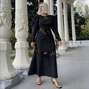 Bloggger’s FAVE, H&M Black Lace Trim Midi Dress, Flared Bottom, NWT